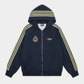 Retro Stripes | Varsity Zip Up Hoodie - Santo 
