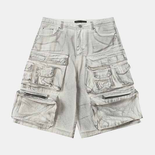 Multi-Pocket | Washed Cargo Shorts - Santo 