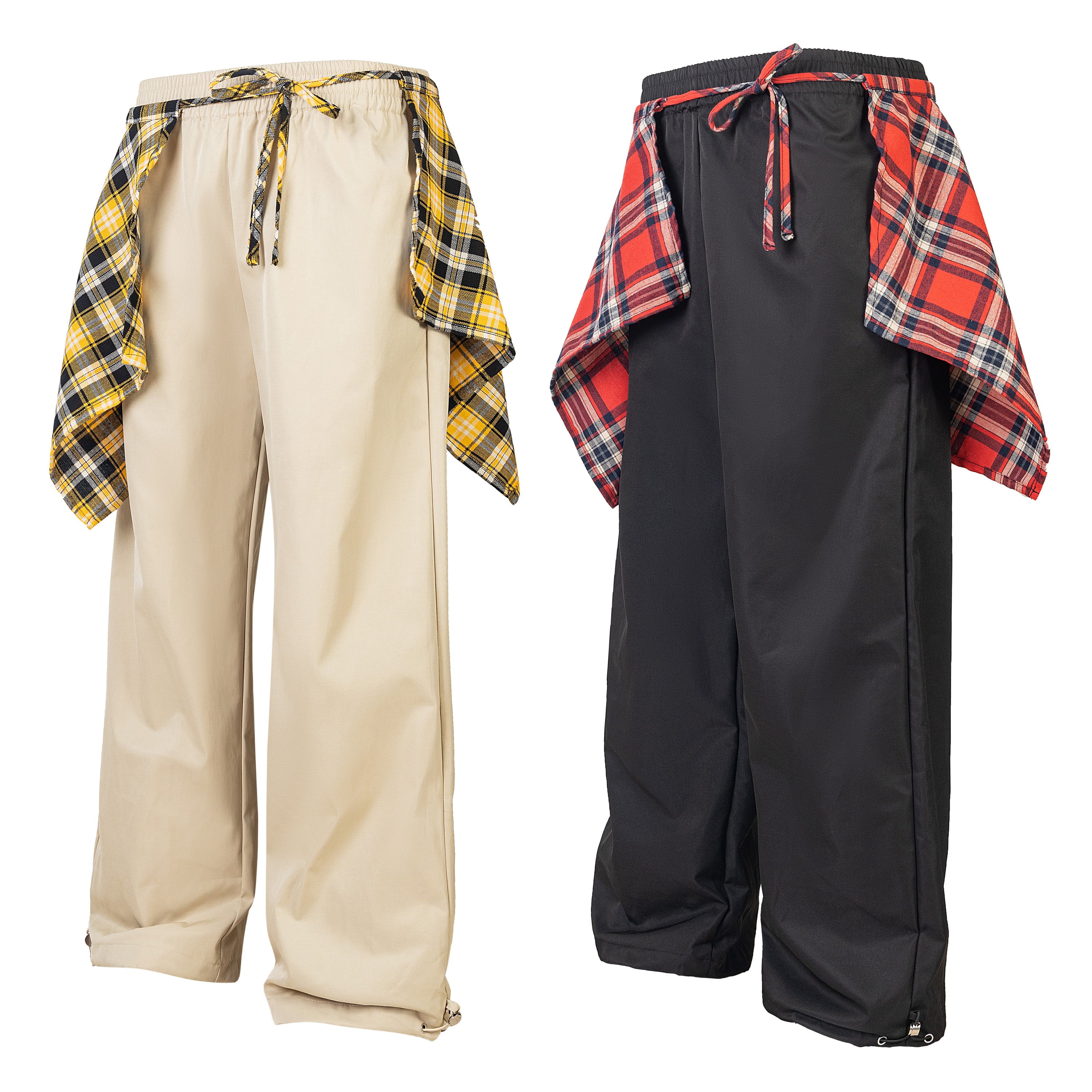 Plaid Overlay | Drawstring Cargo-Hose