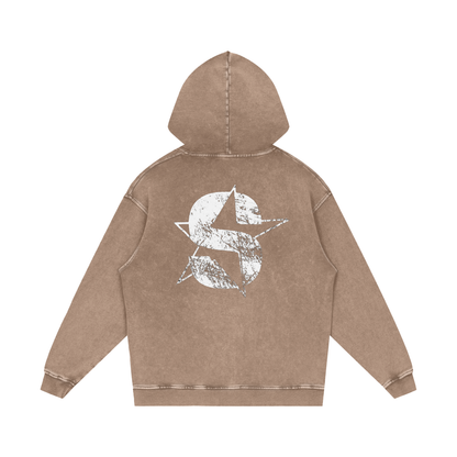 Snow Washed Loose Cotton Hoodie