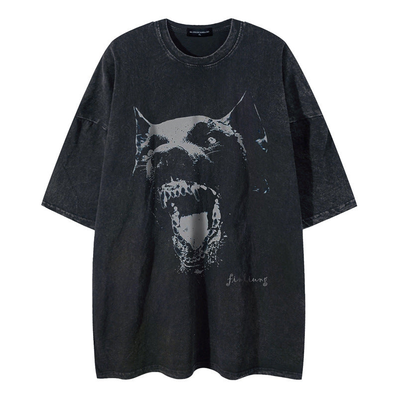 Doberman | Hip Hop Graphic Washed T Shirt