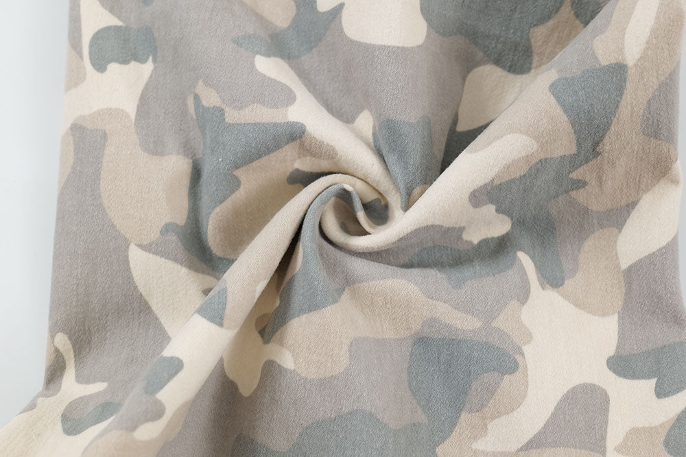 Pantalon cargo plissé à cordon de serrage camouflage