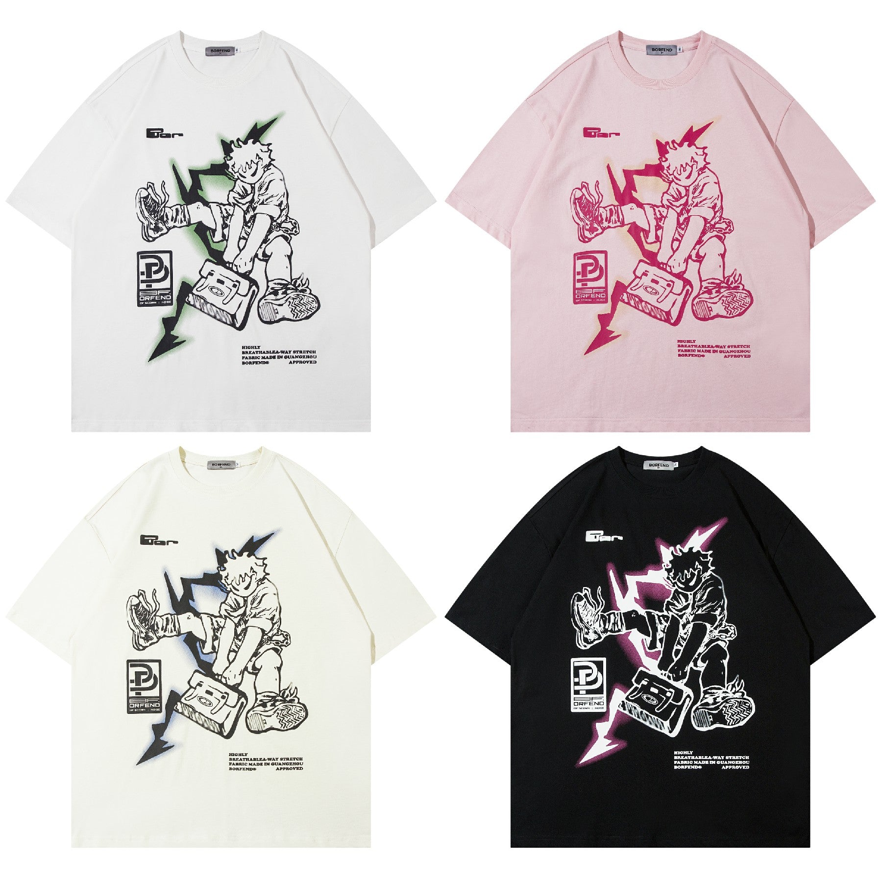 'Anime Line' T shirt - Santo 