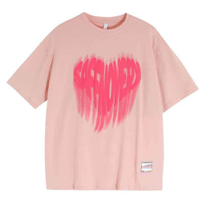 Pink Heart | Y2K Graphic Print T Shirt - Santo 