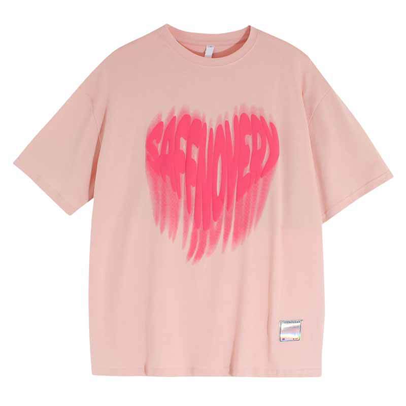 Maglietta con stampa grafica Pink Heart | Y2K