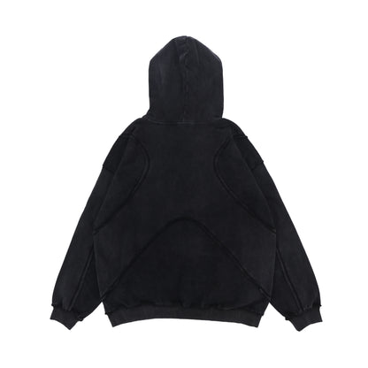 Washed Hoodie | Panelled Streetwear Pullover - Santo 