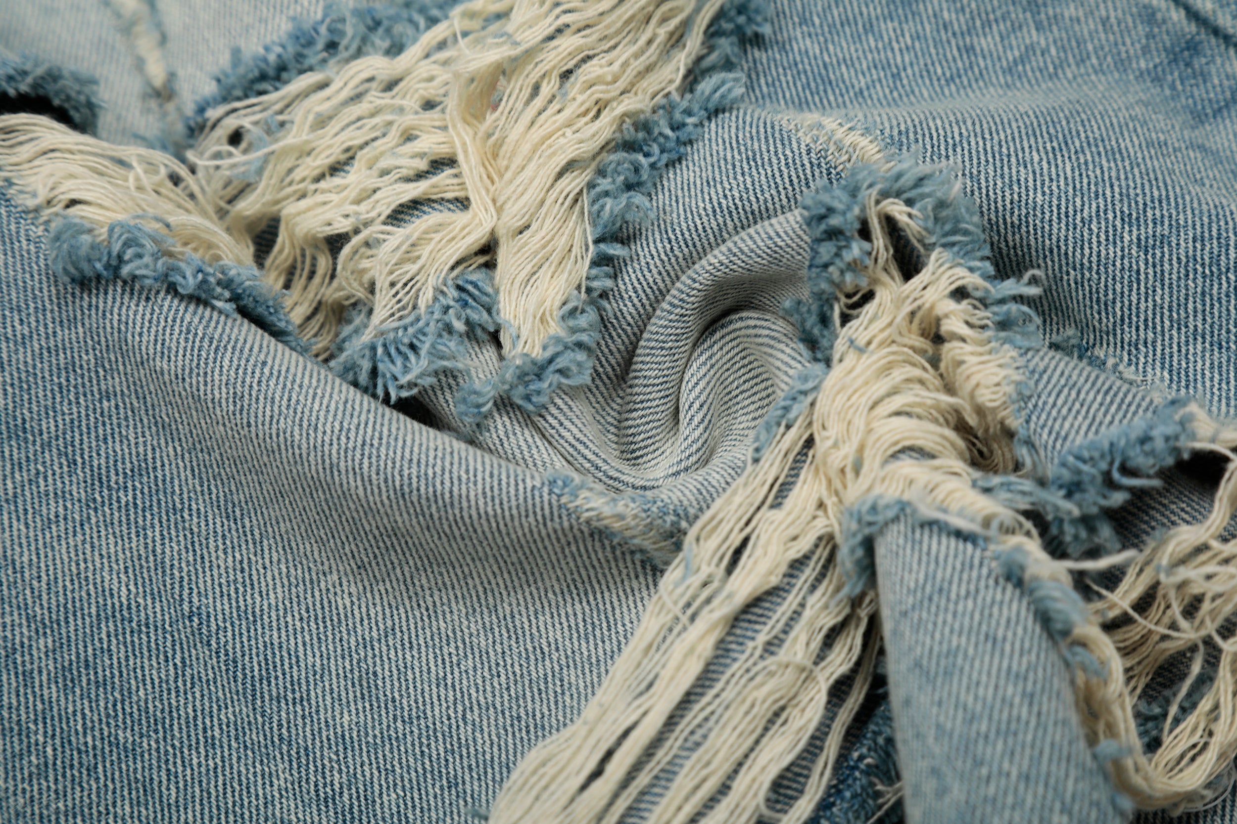 Distressed Wide-Leg Shorts | Ripped Washed Denim