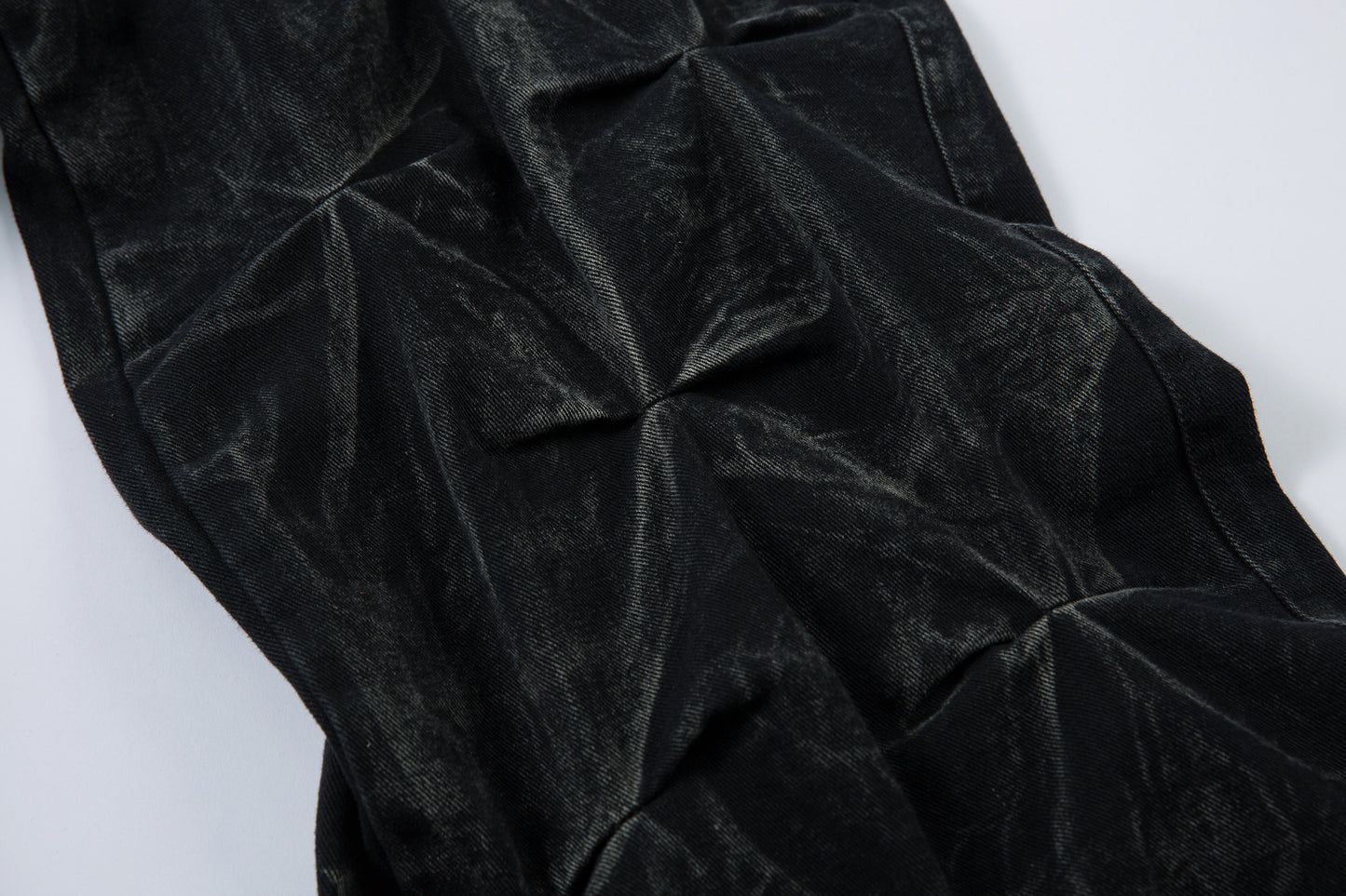 Washed Distressed Pleated | Baggy Jeans - Santo 