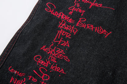 Iron Cross Embroidered | Baggy Jeans - Santo 