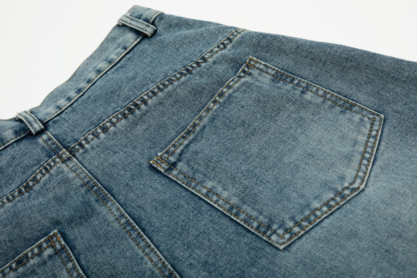 Vintage Stripe | Washed Denim Shorts - Santo 
