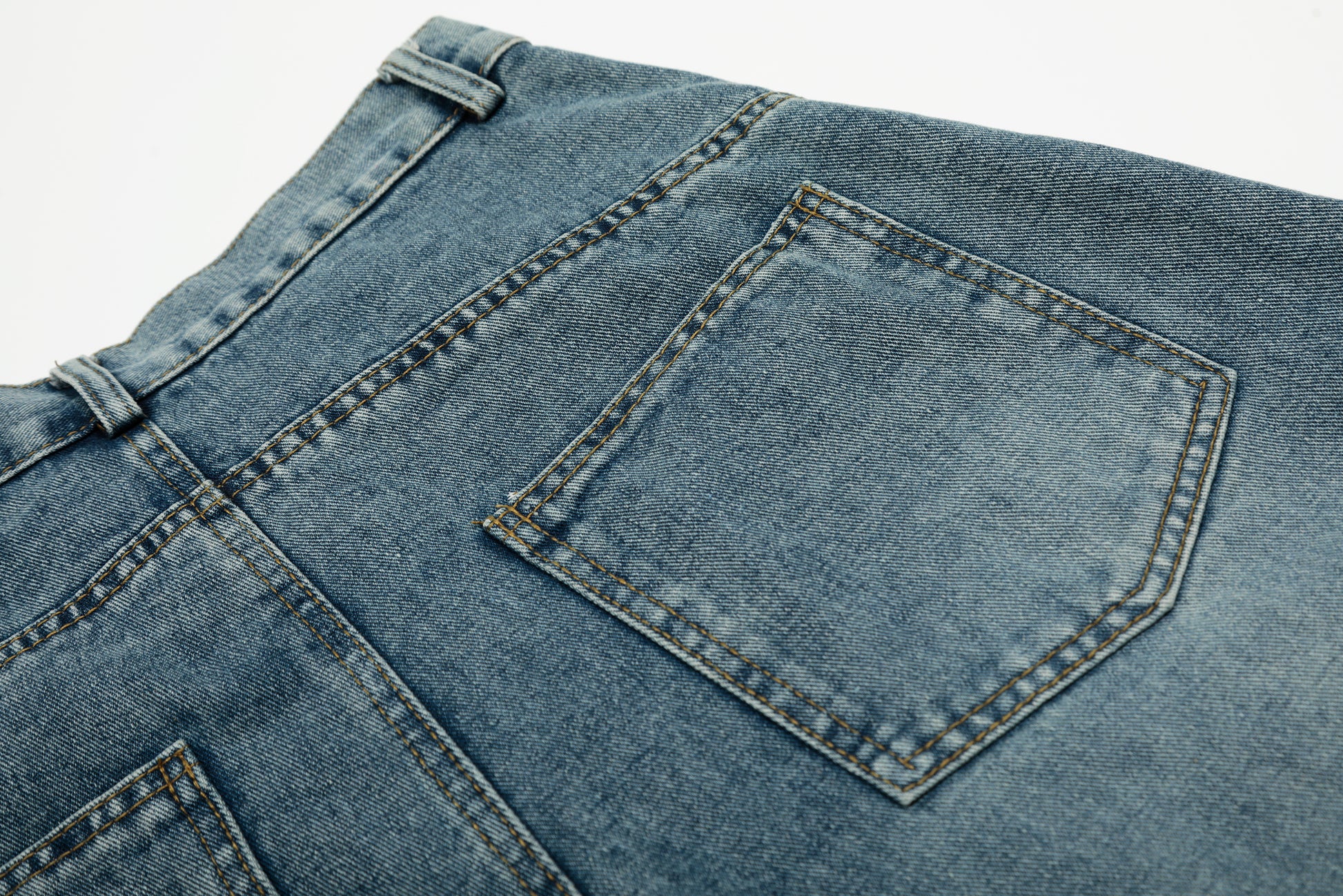 Vintage Stripe | Washed Denim Shorts - Santo 