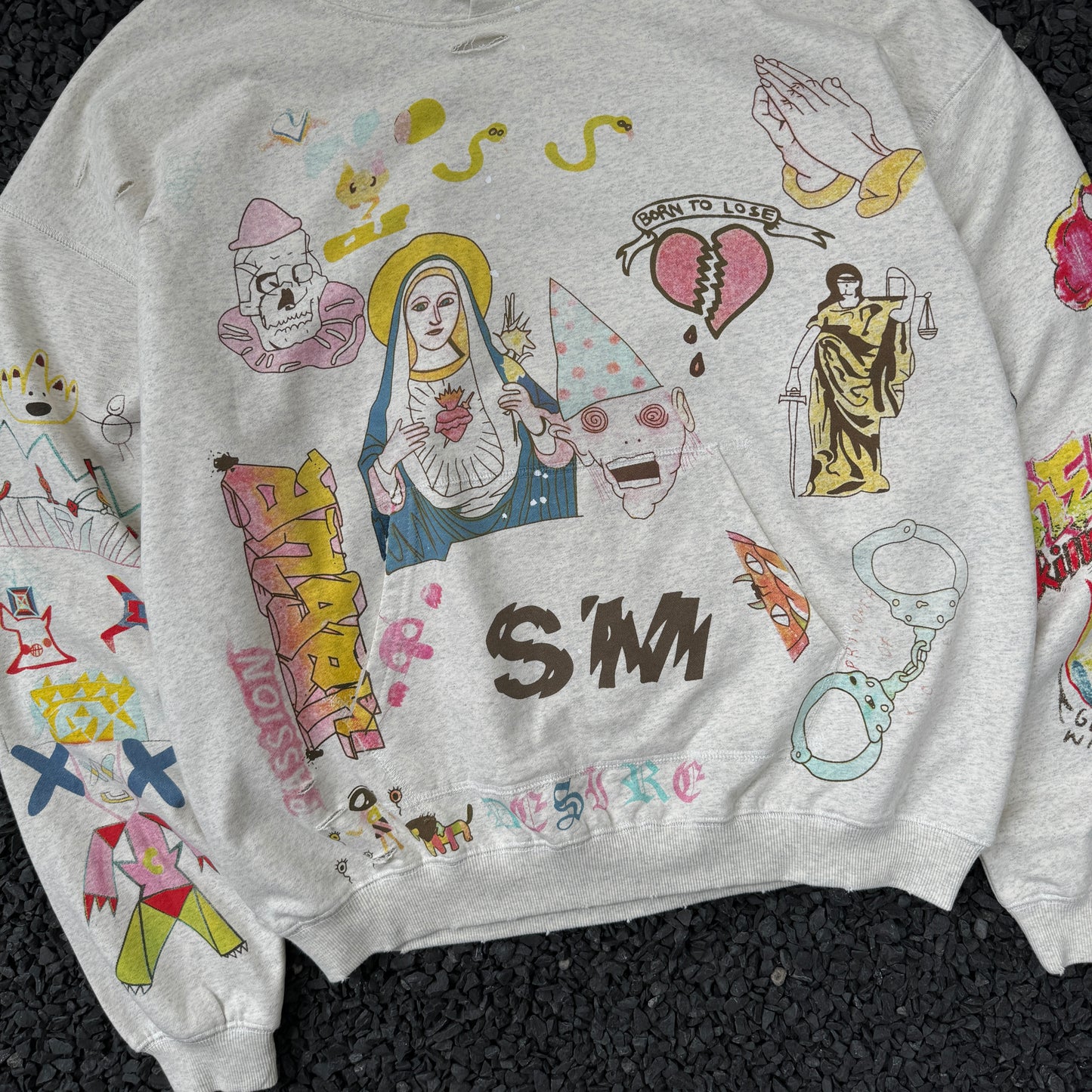 Graffiti Icon Print | Washed Hoodie - Santo 