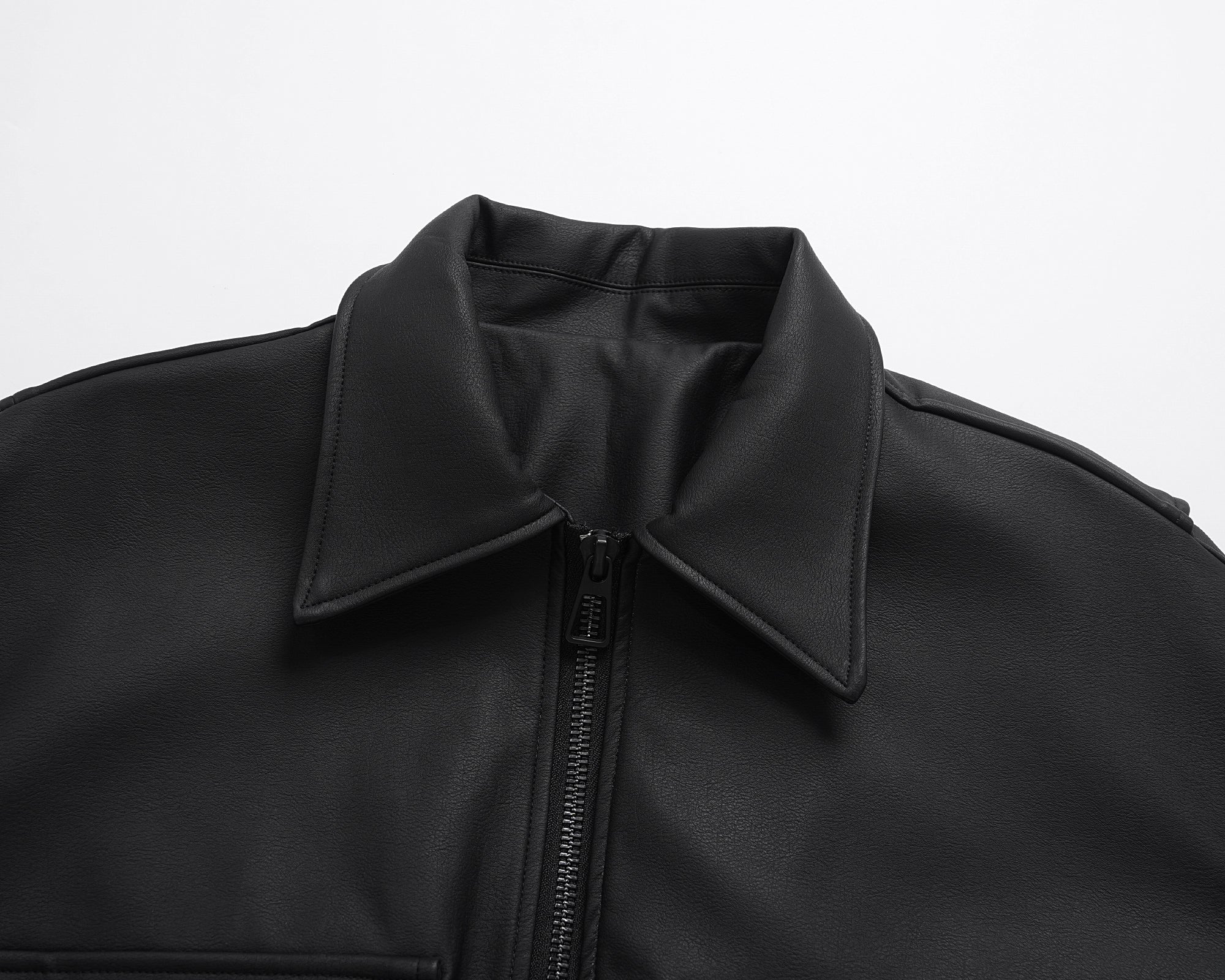 Black Essential | Faux Leather Jacket