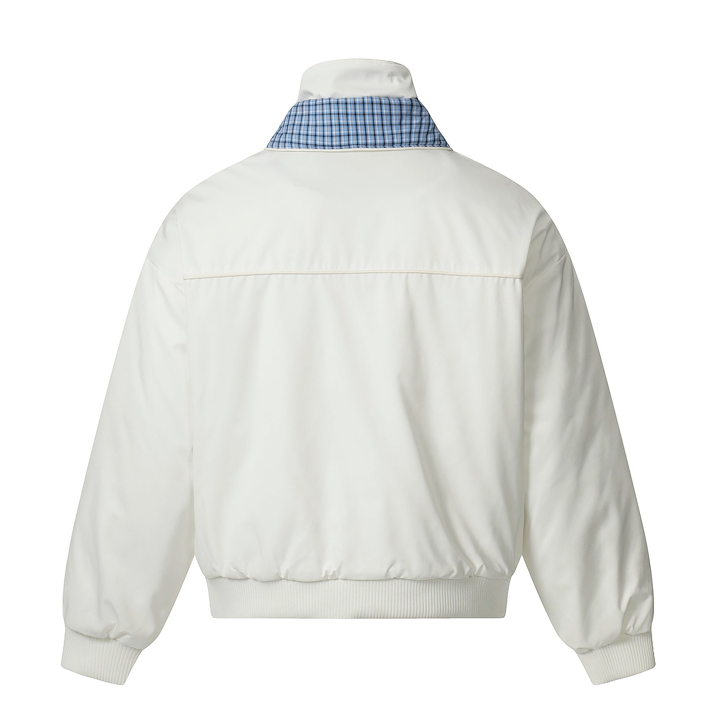 Plaid-Lined Patch| Stand Collar Jacket