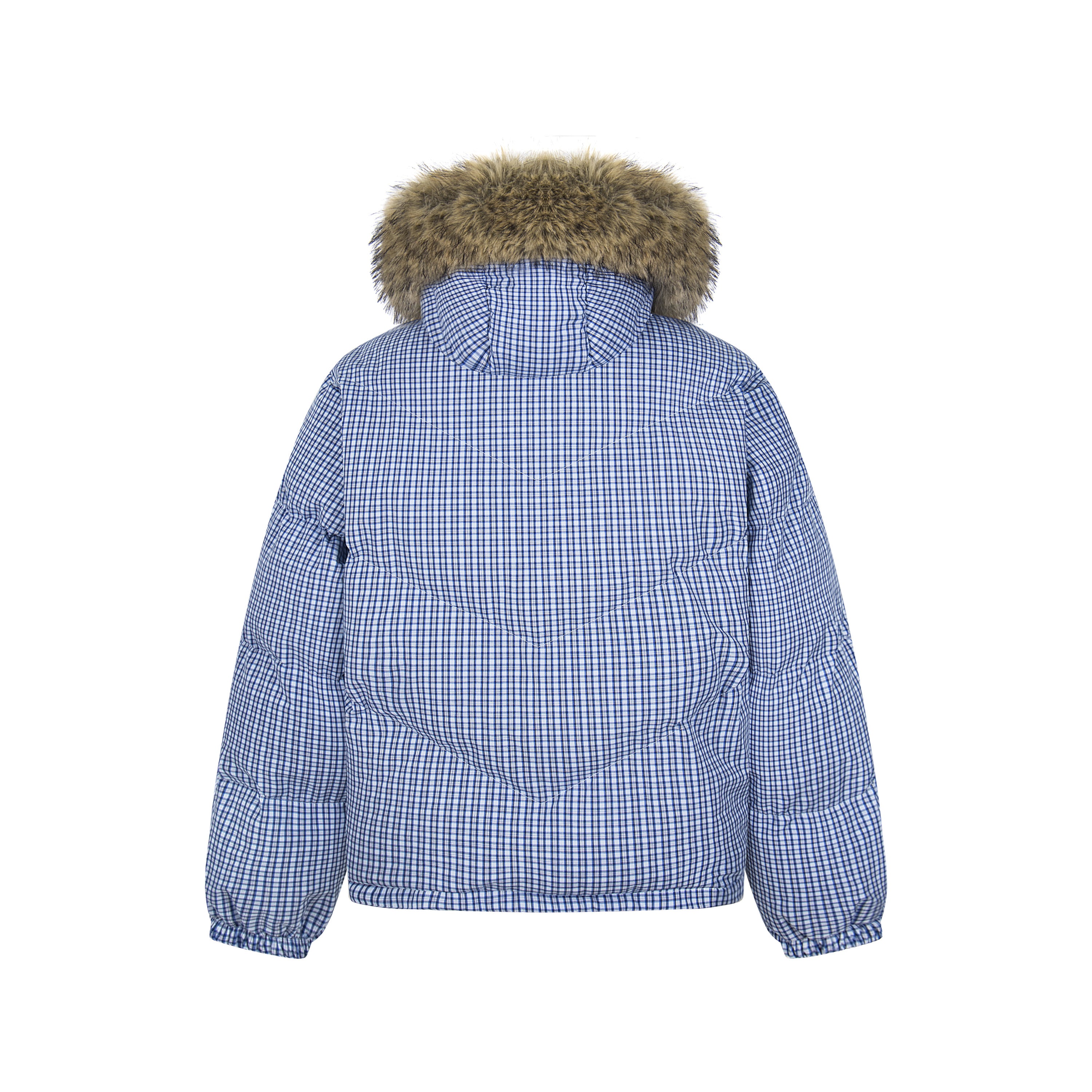 Winter Nest | Faux Fur Trimmed Plaid Puffer