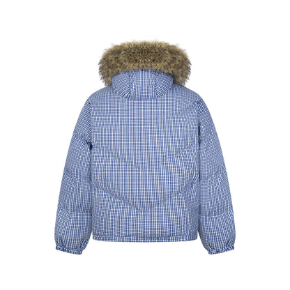 Winter Nest | Faux Fur Trimmed Plaid Puffer