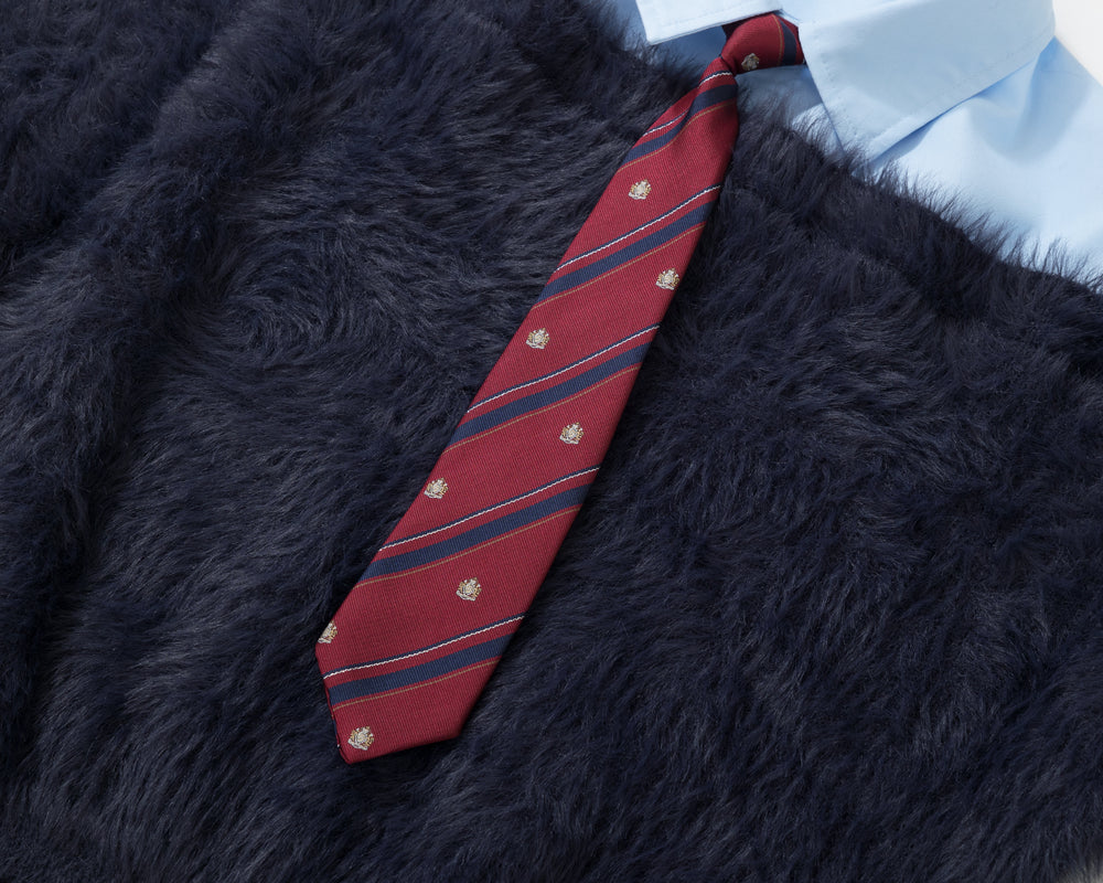 Preppy Fuzz | Mock-Layered Tie Collar Sweater - Santo 