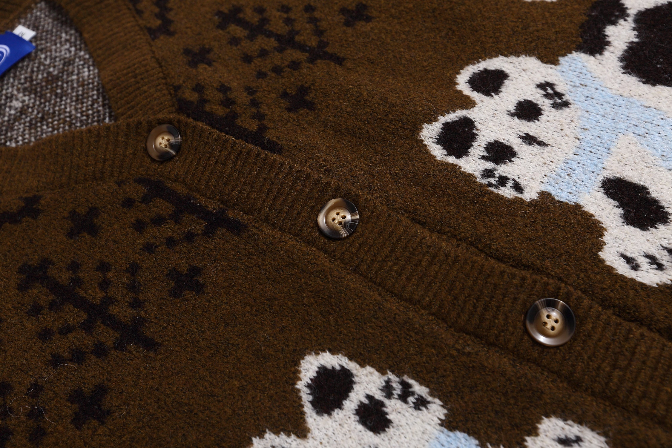 Snow Pup | Playful Pup Print Knit Cardigan