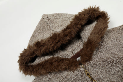 Pine Cocoa | Contrast Hooded Zip Jacket