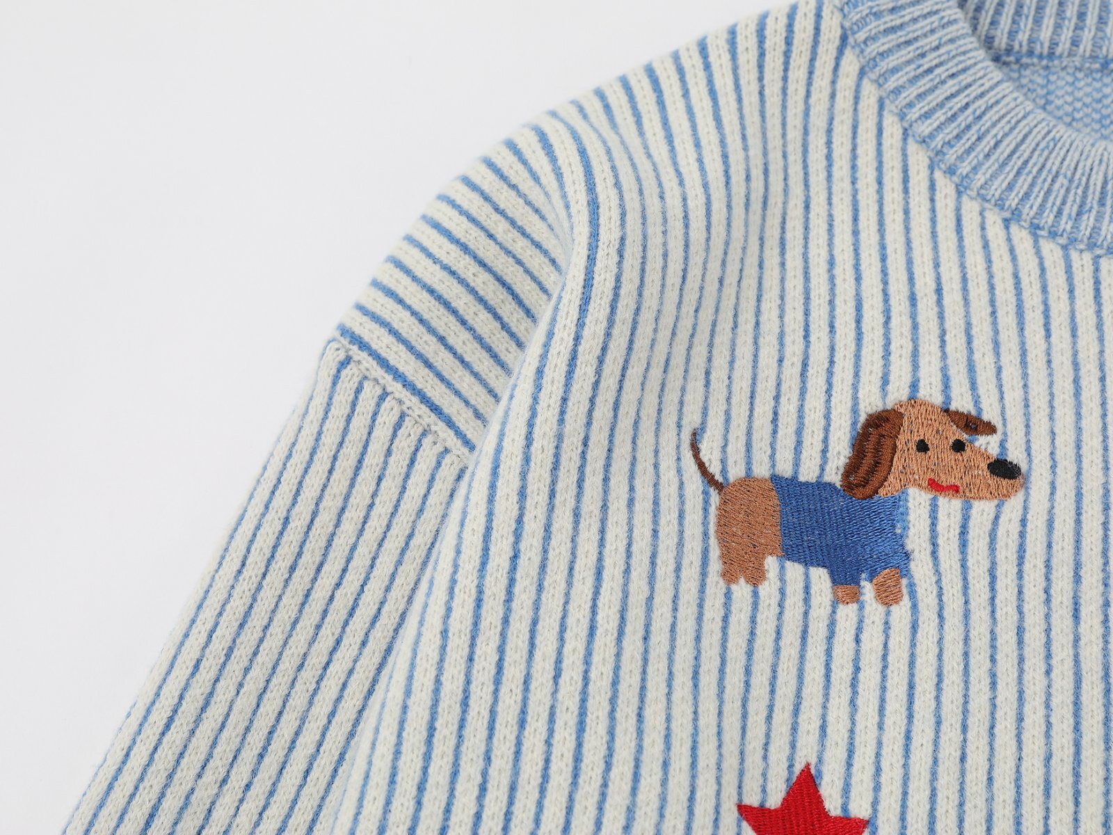 Dog Scarf Knit | Fluffy Pup Sweater with 3D Stripe Detail