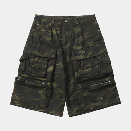 Multi-Pocket | Camouflage Cargo Shorts - Santo 