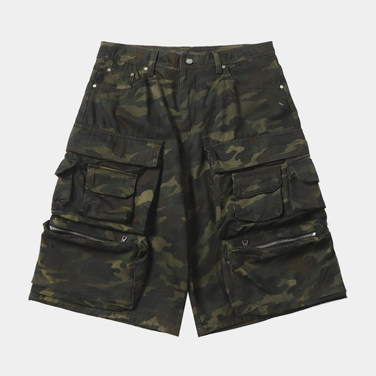 Multi-Pocket | Camouflage Cargo Shorts - Santo 