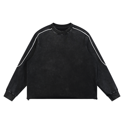 Mineral Wash Raw Hem Sweatshirt