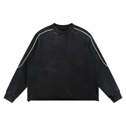 Mineral Wash Raw Hem Sweatshirt - Santo 