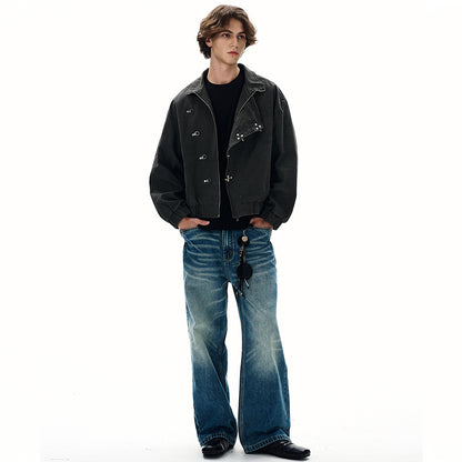 Asymmetric Clasp Front | Metal Button Jacket