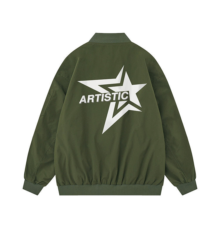 Artistic Star | Oversized Graphic Bomber Jacket