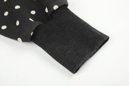 Cropped Star Polka Dot Print Zip Up Hoodie detail image 8