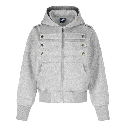 Napoleon Star Detail Zip Up Hoodie Gray product image