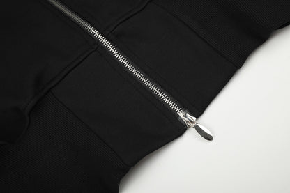 Cropped Rhinestone Scroll Zip Up Hoodie detail image 5
