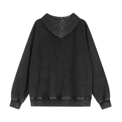 Washed Napoleon Panel Zip Up Hoodie detail image 3