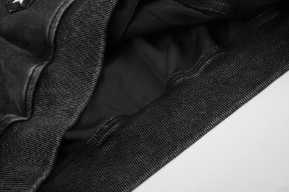 Washed Napoleon Panel Zip Up Hoodie detail image 8