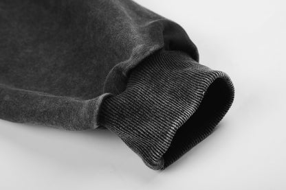 Washed Napoleon Panel Zip Up Hoodie detail image 9
