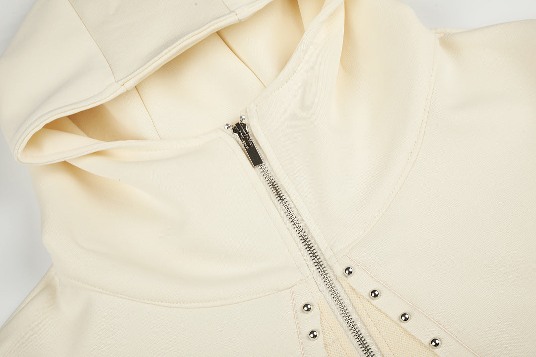 Studded Star Zip Up Hoodie detail image 7