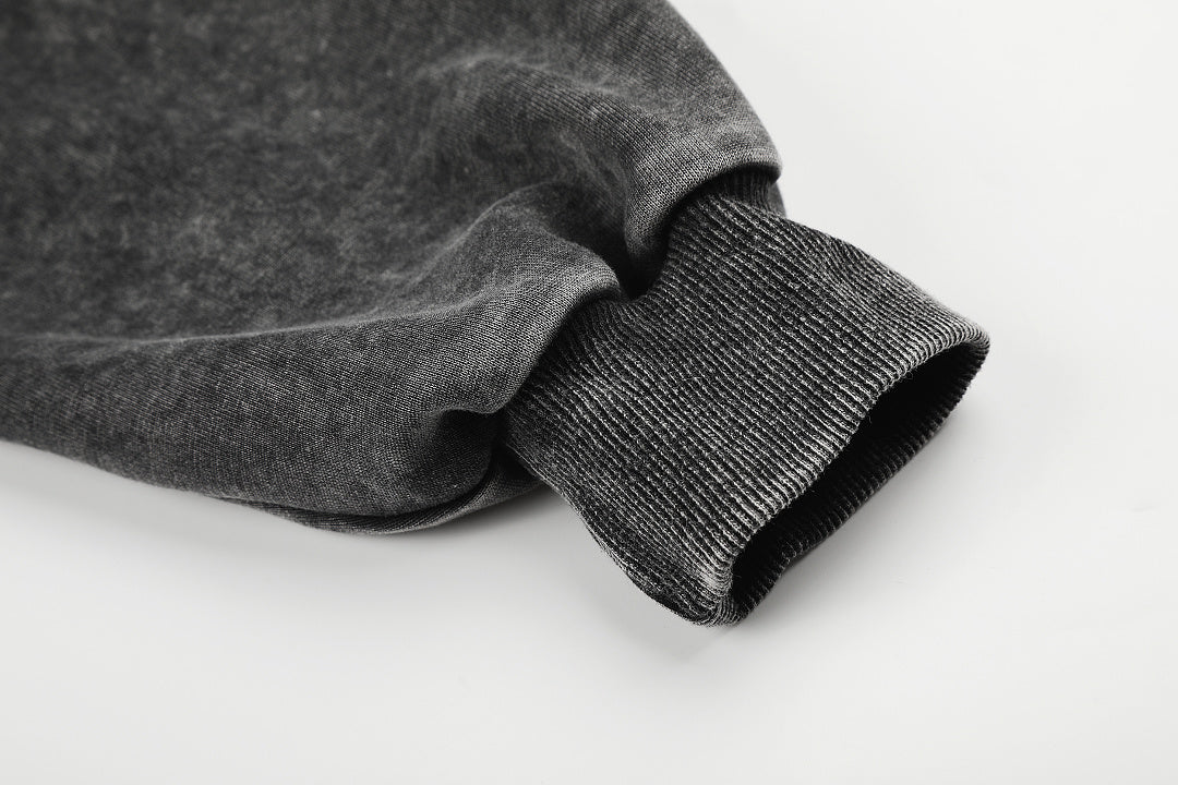 Washed Studded Panel Zip Up Hoodie detail image 7