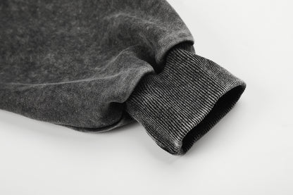 Washed Studded Panel Zip Up Hoodie detail image 7
