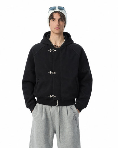 Fireman Clasp Zip Up Hoodie model image