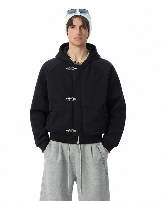 Fireman Clasp Zip Up Hoodie model image