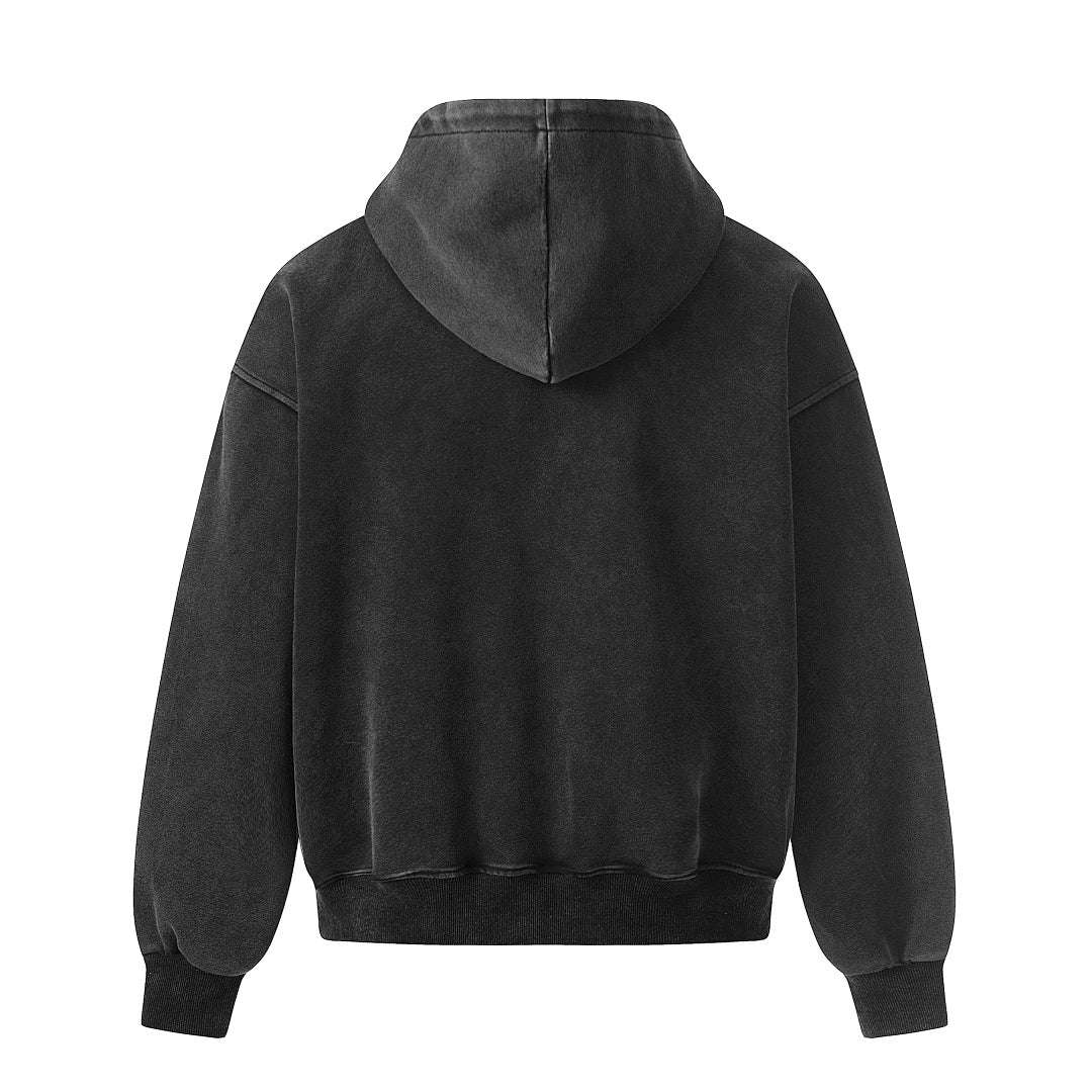 Boxy Studded Yoke Zip Up Hoodie detail image 3