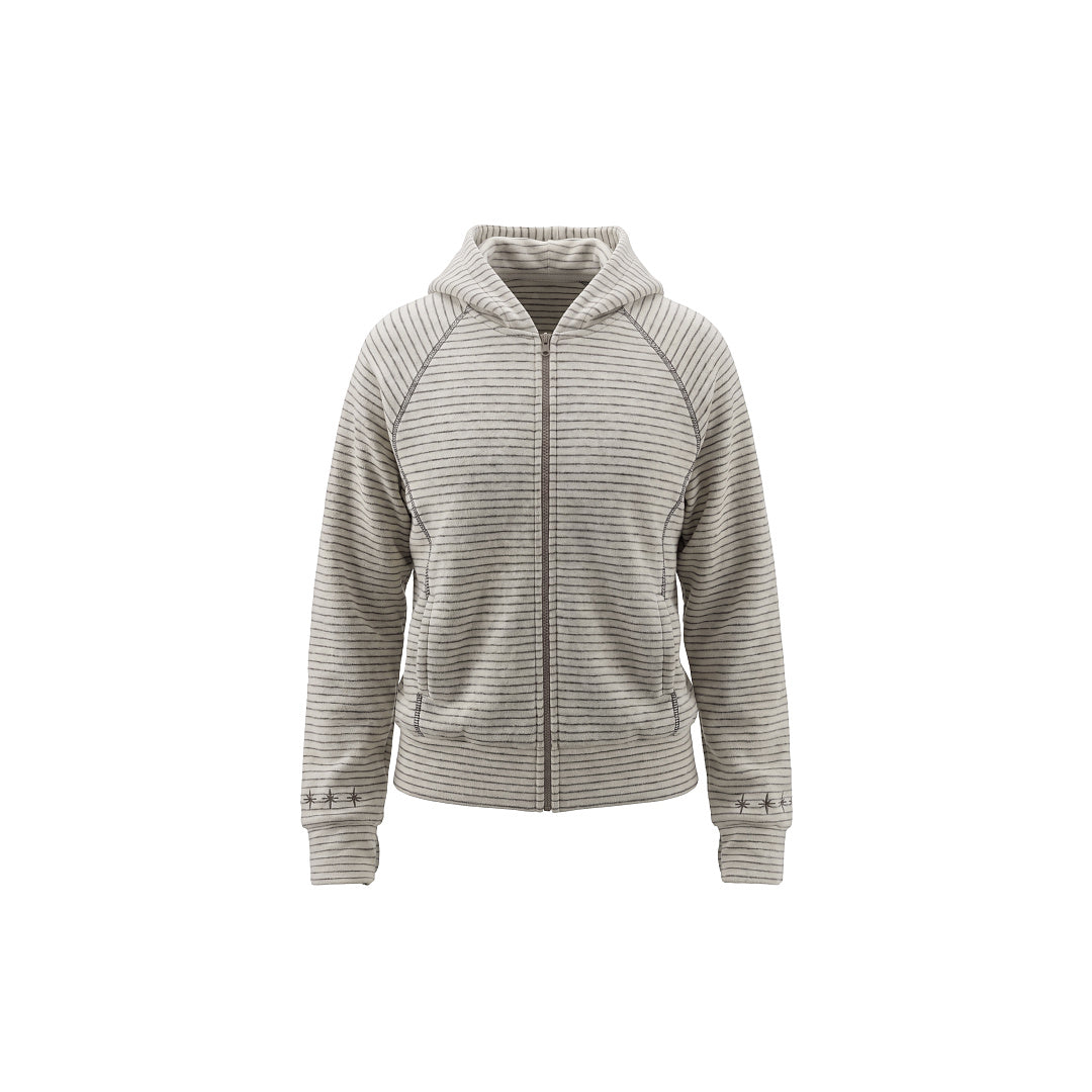 Striped Zip Up Hoodie Beige product image