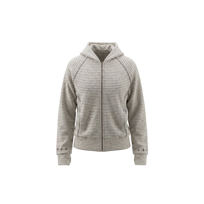 Striped Zip Up Hoodie Beige product image