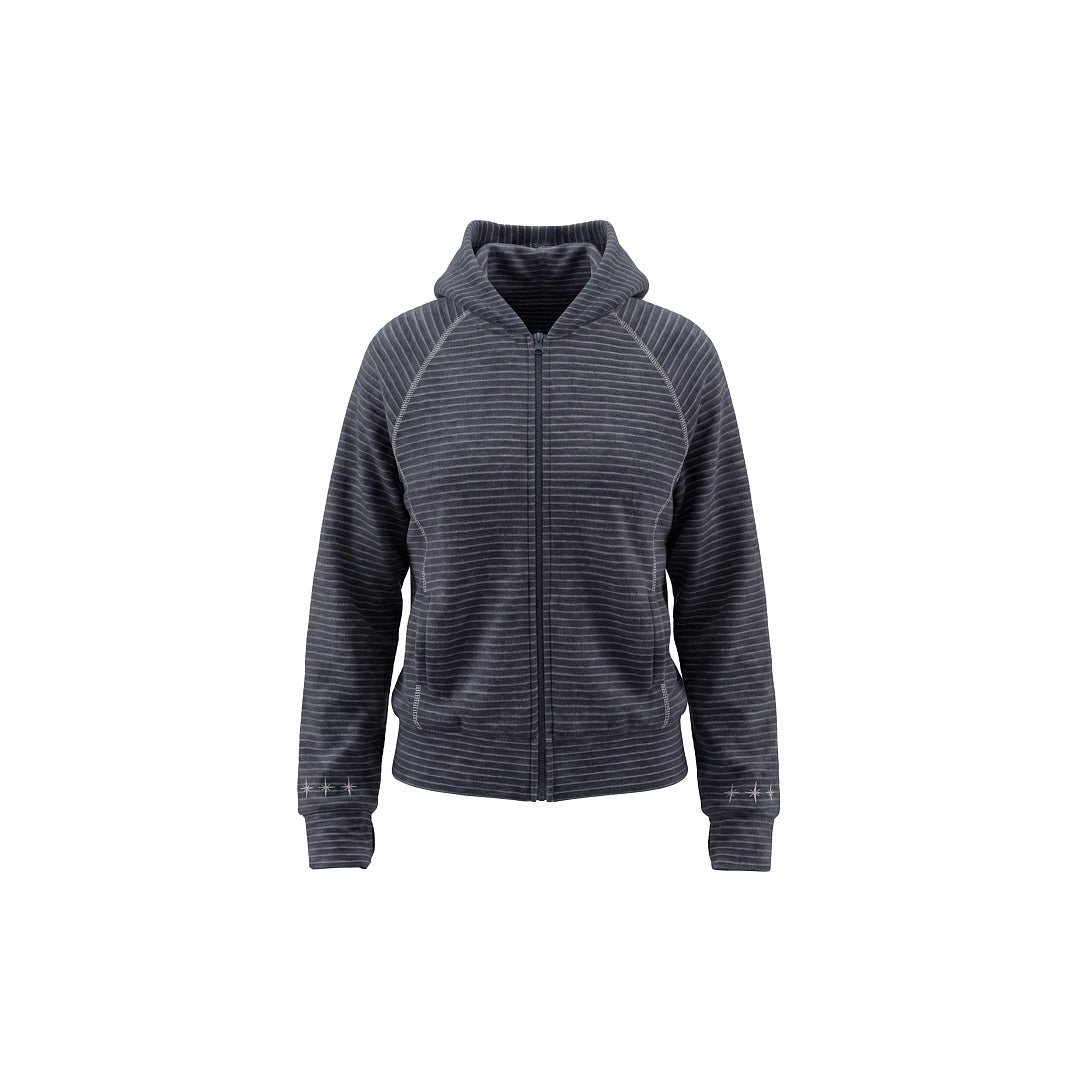 Striped Zip Up Hoodie Deep Gray product image
