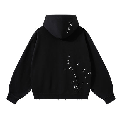 Metal Stud Detail Boxy Fit Hoodie detail image 3