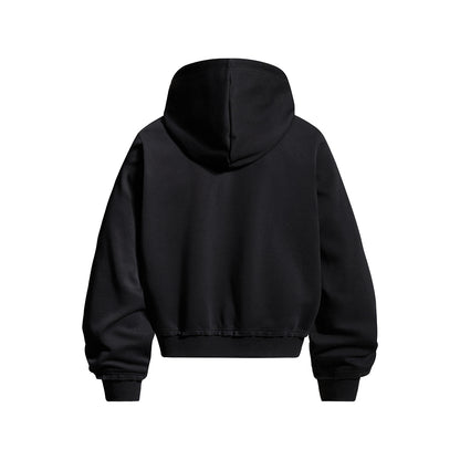 Napoleon Cord Embroidery Boxy Zip Up Hoodie detail image 3