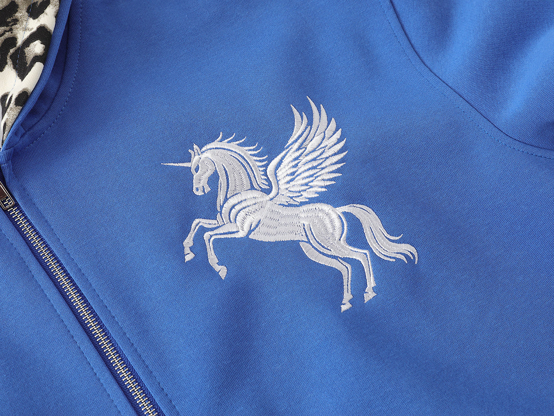 Embroidered Pegasus Zip Up Hoodie detail image 3