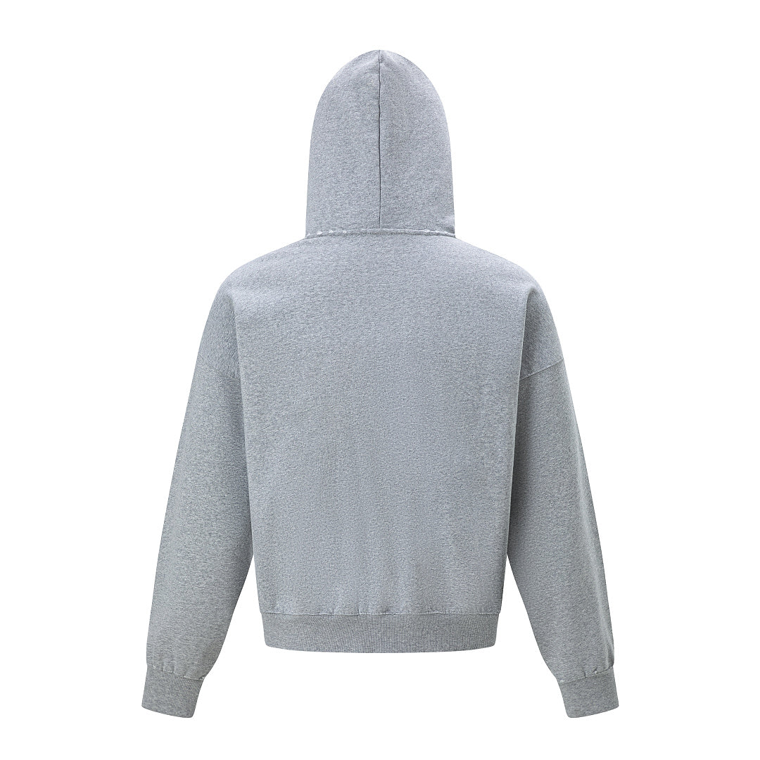 Distressed Badge Graphic Zip Up Hoodie detail image 5
