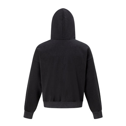 Distressed Badge Graphic Zip Up Hoodie detail image 3